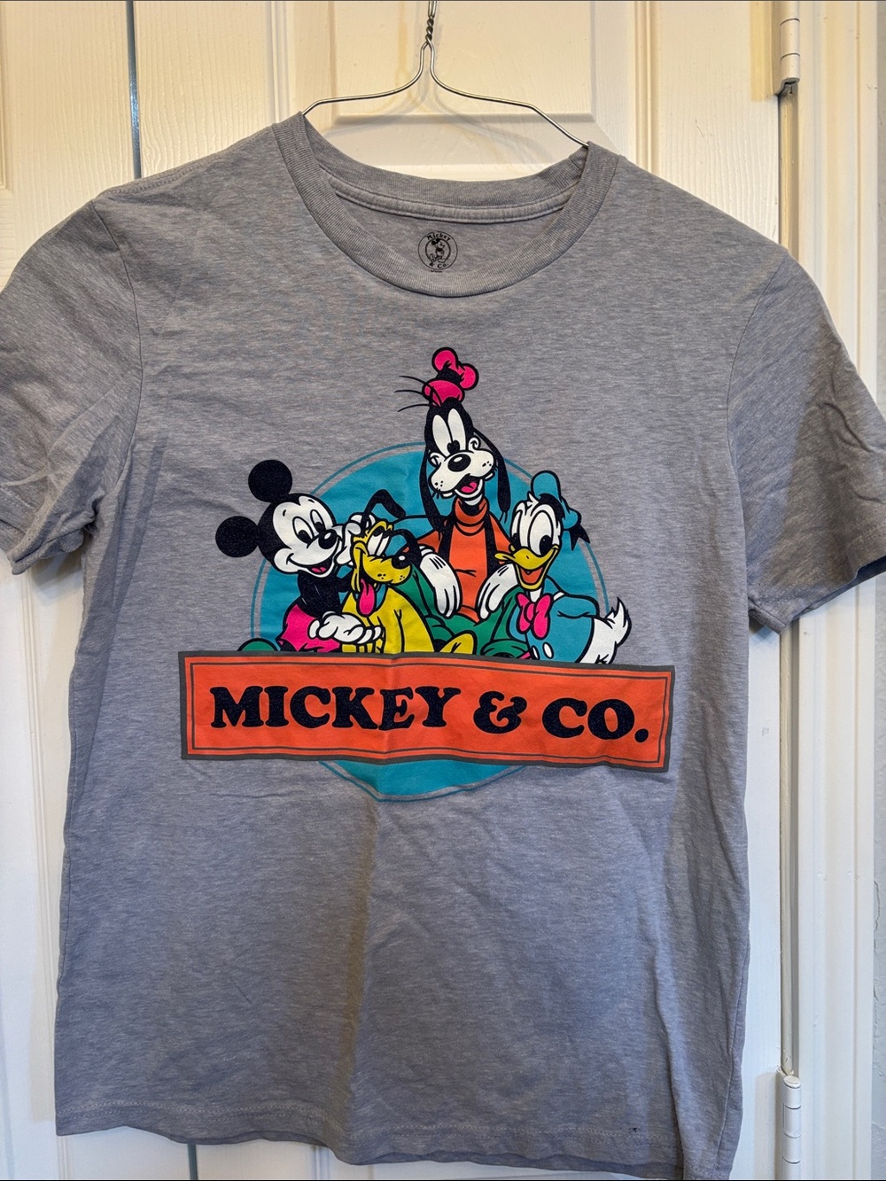 Disney Gray Mickey & Co. Short Sleeve Tee with Multicolor Graphic